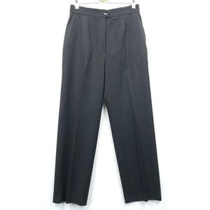 Chanel Pants Women 42 Gray Wool Cashmere Classic Straight Leg Slash Pockets‎
